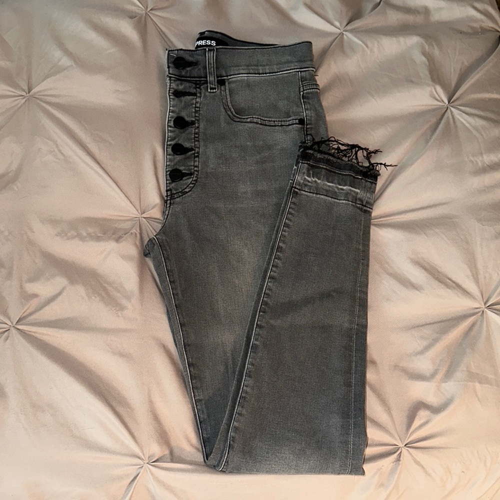 Express button up grey jeans